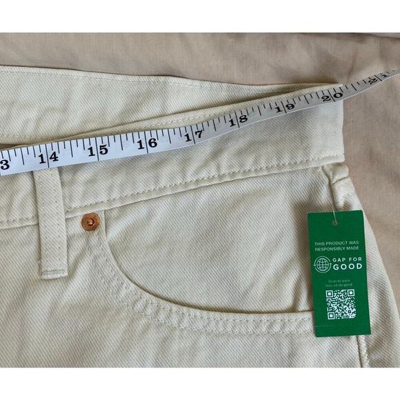 GAP Plus Size 33R Low Stride Relaxed Wide Leg Jeans in Birch Ivory Casual NWT - Picture 12 of 16
